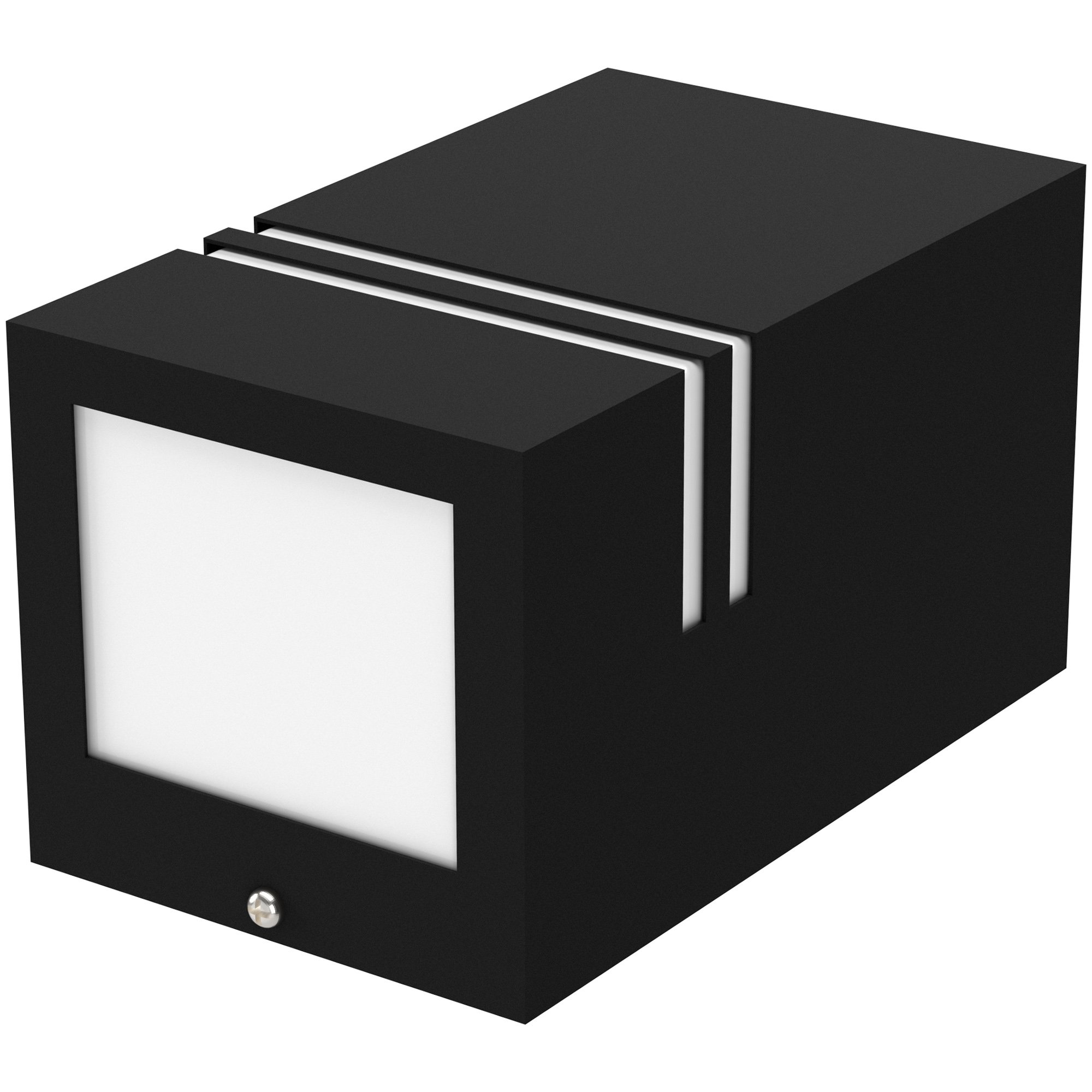 SSC-LUXon 2 Stück moderne LED Wandleuchte JOVO-S für Außen - mit 2x LED GU10 6W warmweiß - Außenleuchte Up oder Down IP44 matt schwarz