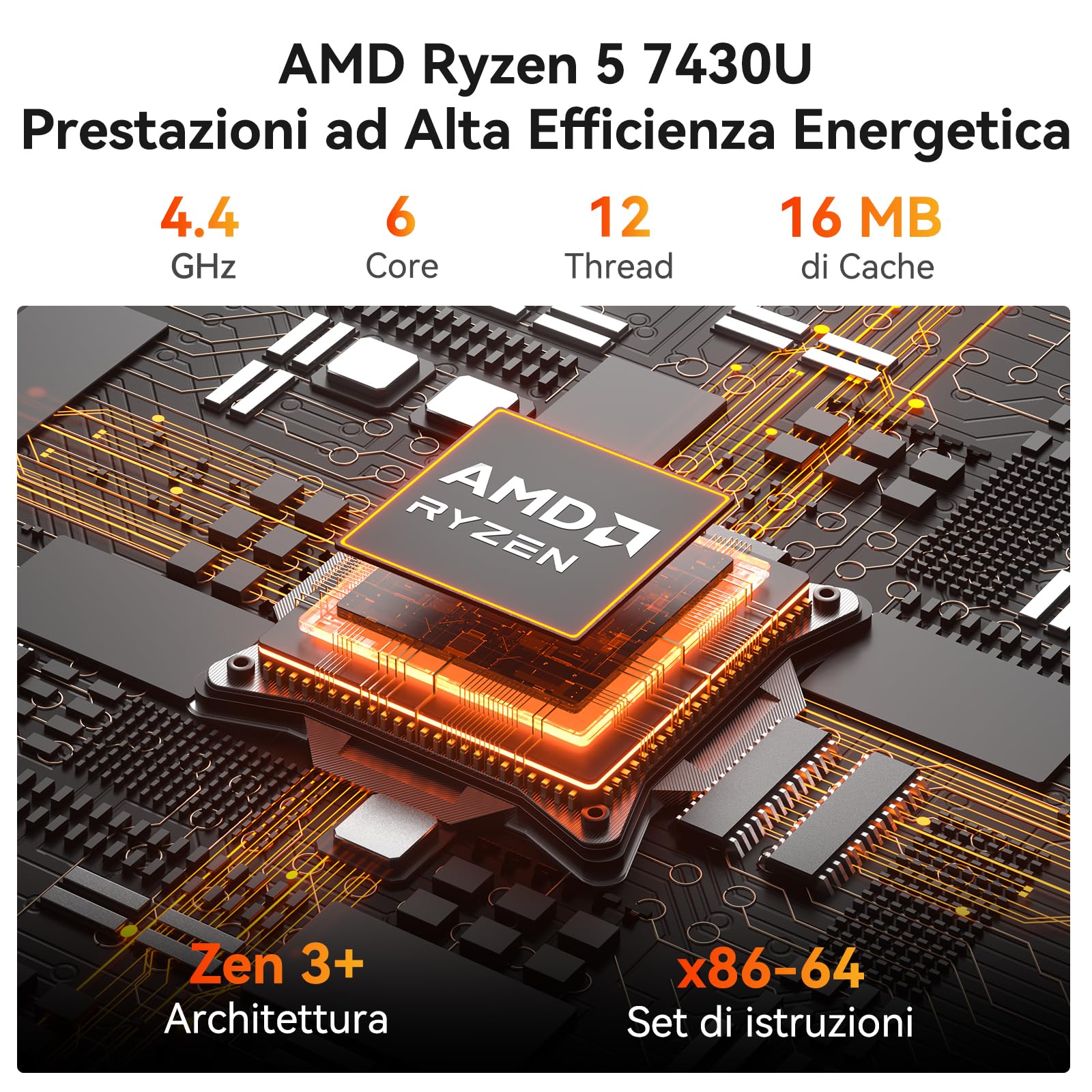 GEEKOM A5 Pro Mini PC per Smart Working con AMD Ryzen 5 7430U,16GB RAM(RAM Aggiornabile Non Saldata) e 512GB SSD,Mini PC Windows 11| LAN 2.5G| Doppio HDMI| 8K| Prestazioni Veloce e Design Elegante