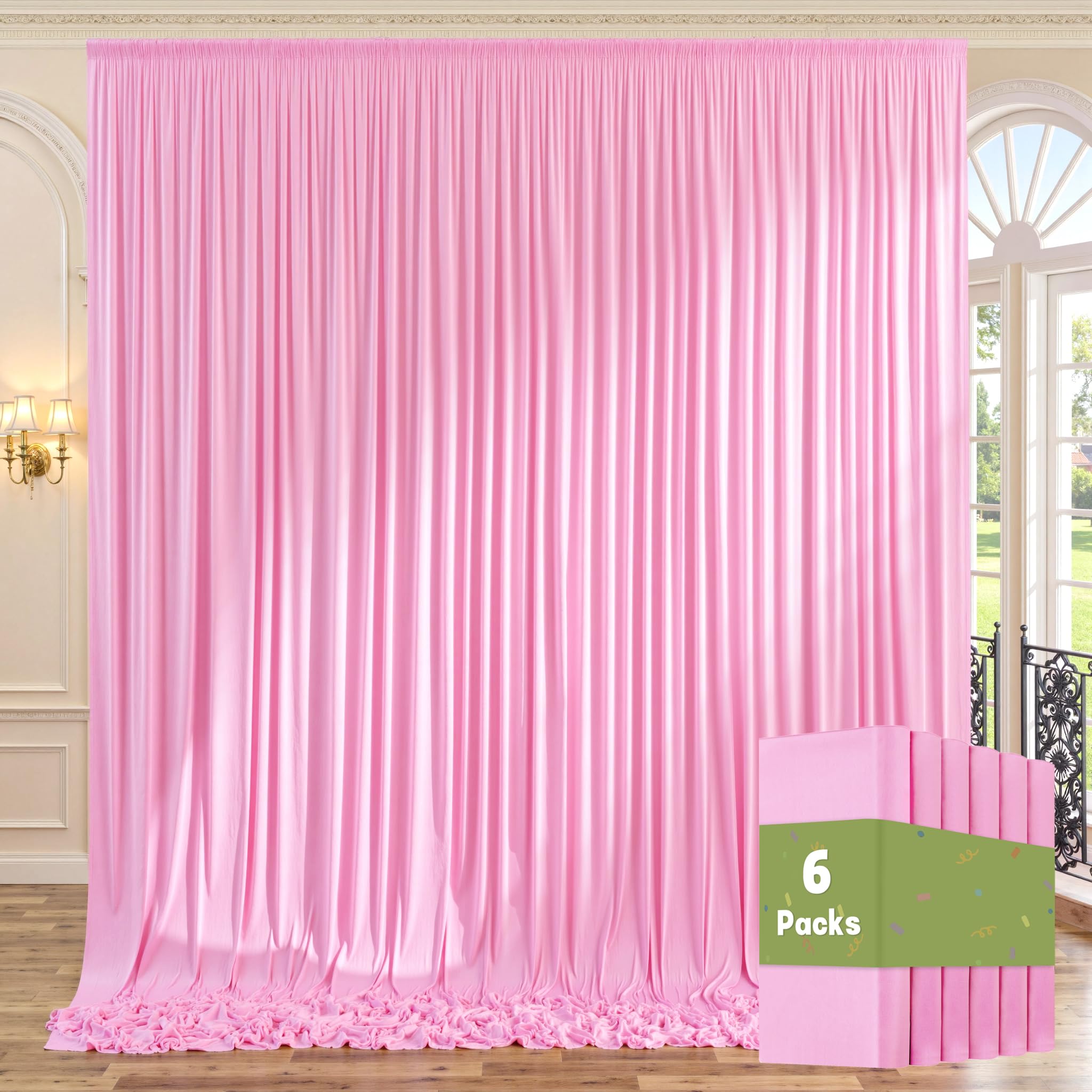 10ft x 10ft Wrinkle Free Black Backdrop Curtains for Parties, 2 Panels 5ftx10ft Polyester Photo Backdrop Drapes for Wedding Birthday Graduation Photography Background — view 27