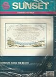 Vintage Dimensions Sunset Footprints Along The Beach Counted Cross Stitch Kit 13558