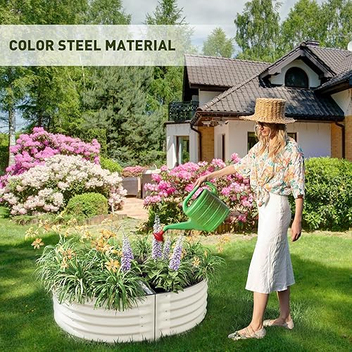 Miniatura 8 de Aoodor Cama de jardín elevada de metal, 42 pulgadas de largo x 24 pulgadas de ancho x 17 pulgadas de alto, maceta de jardín para exteriores, para