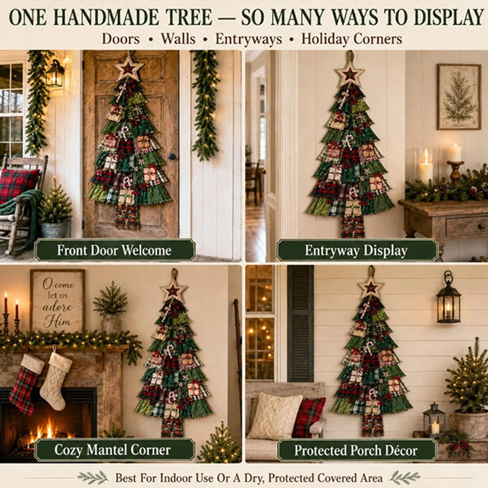 Kit DIY Adorno Puerta Árbol Navidad Patchwork Principiantes (F#)