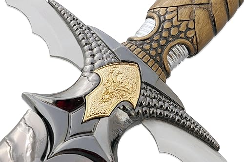 Vista 26 de Medieval Crusader Sword with Scabbard - Choose Your Style Anillo irlandés Hilt Espada celta,Carbon Steel,Espada de serpiente dragón,Espada de dragón