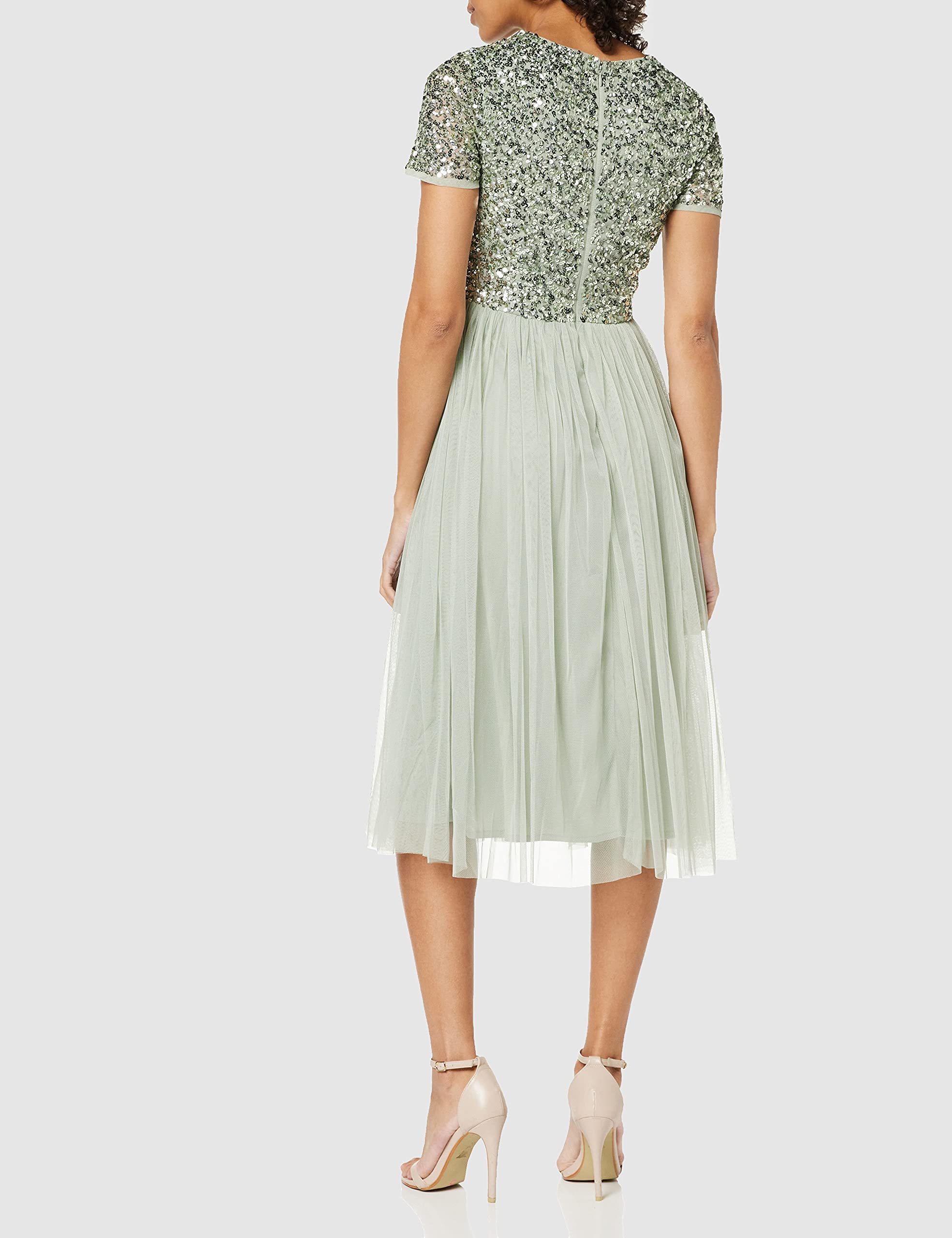 Maya Deluxe Damen Midi-Kleid mit V-Ausschnitt – Bild 4