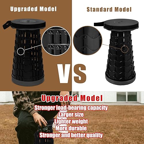 Miniatura 3 de Juego de 2 taburetes plegables mejorados 2025, taburetes plegables portátiles, silla plegable para camping, pesca, senderismo, barbacoa y