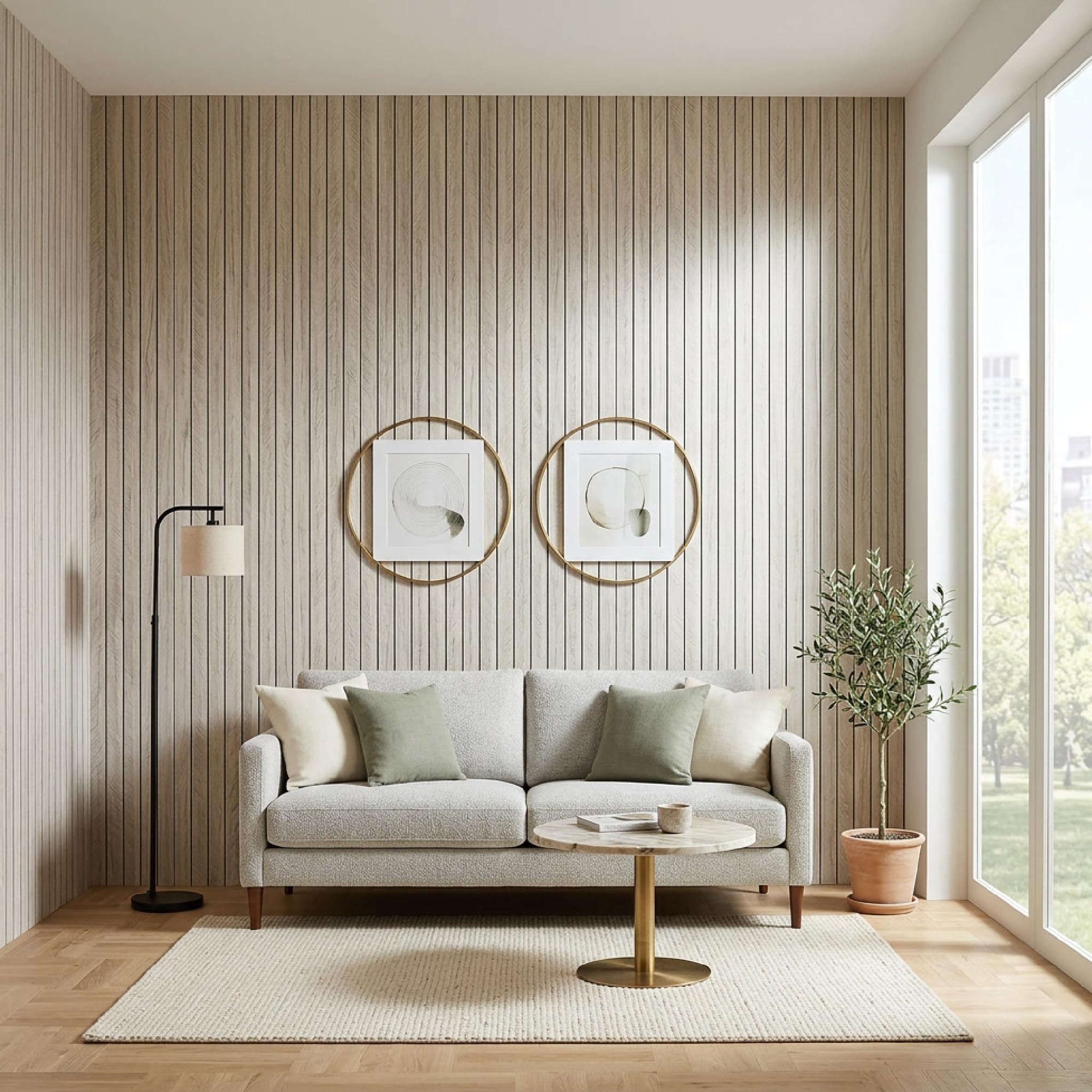 Panneaux muraux autocollants en PVC - 1,68 m² / 1 pièce, épaisseur de 3 mm, résistant à l'eau | Revêtement mural autocollant sans perçage pour cuisine, salle de bain, crédence & salon | Grace Baltic