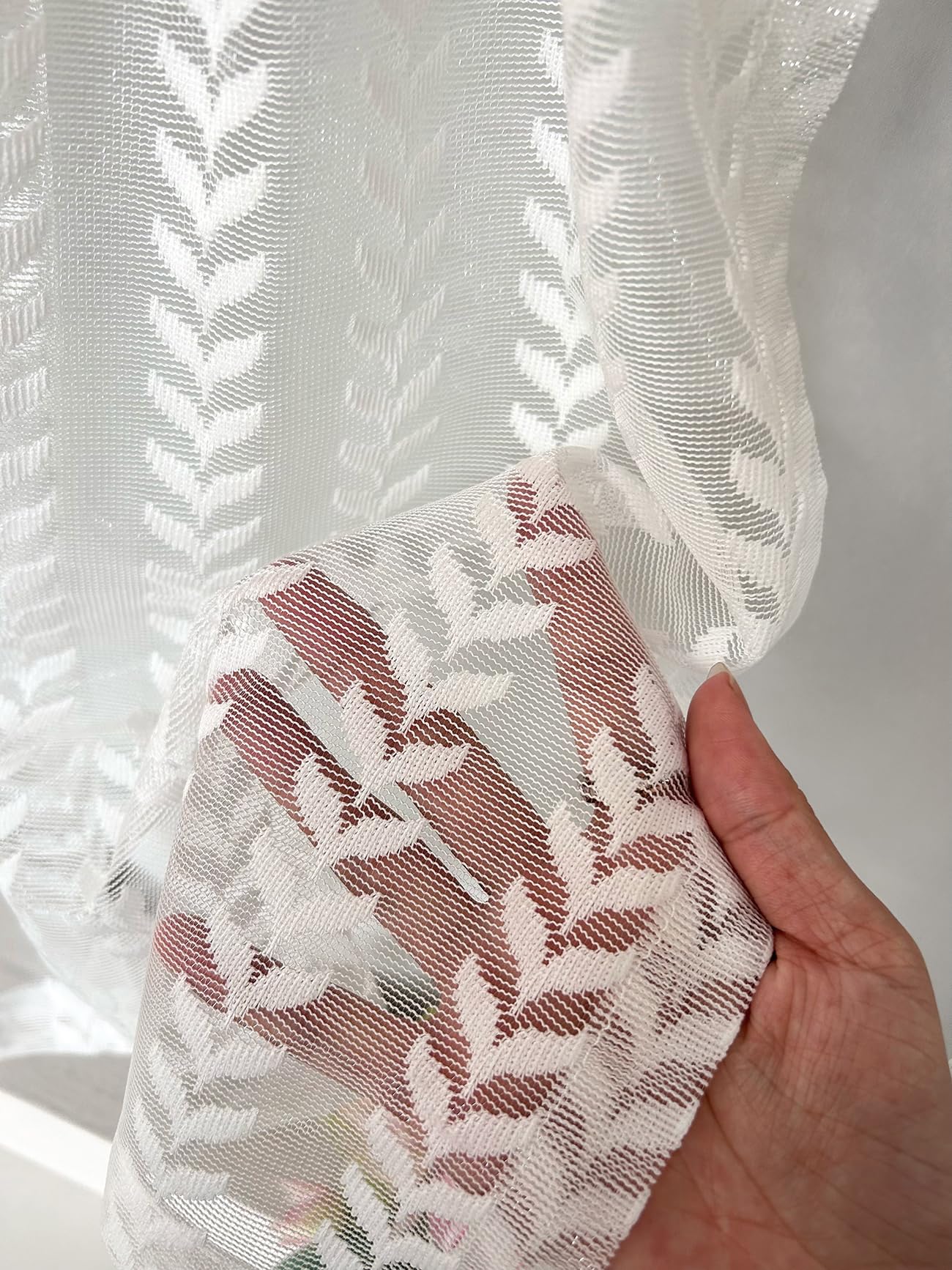 FYBlossom Lot de 2 rideaux brise-bise semi-transparents en voile
