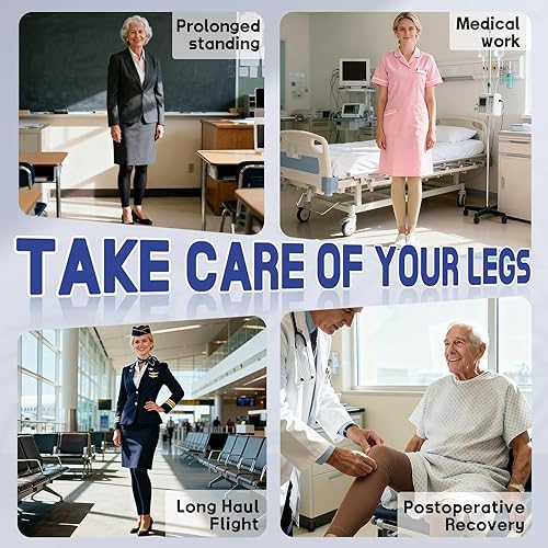 Miniatura 6 de beister Medias de compresión médica para mujeres y hombres, medias de soporte graduado de 20-30mmHg, medias opacas de alta compresión de cintura sin