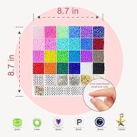 Vista 6 de Redtwo Juego de 8000 cuentas de cristal de 0.118 pulgadas para hacer pulseras, cuentas pequeñas de amistad para hacer joyas, cuentas de letras