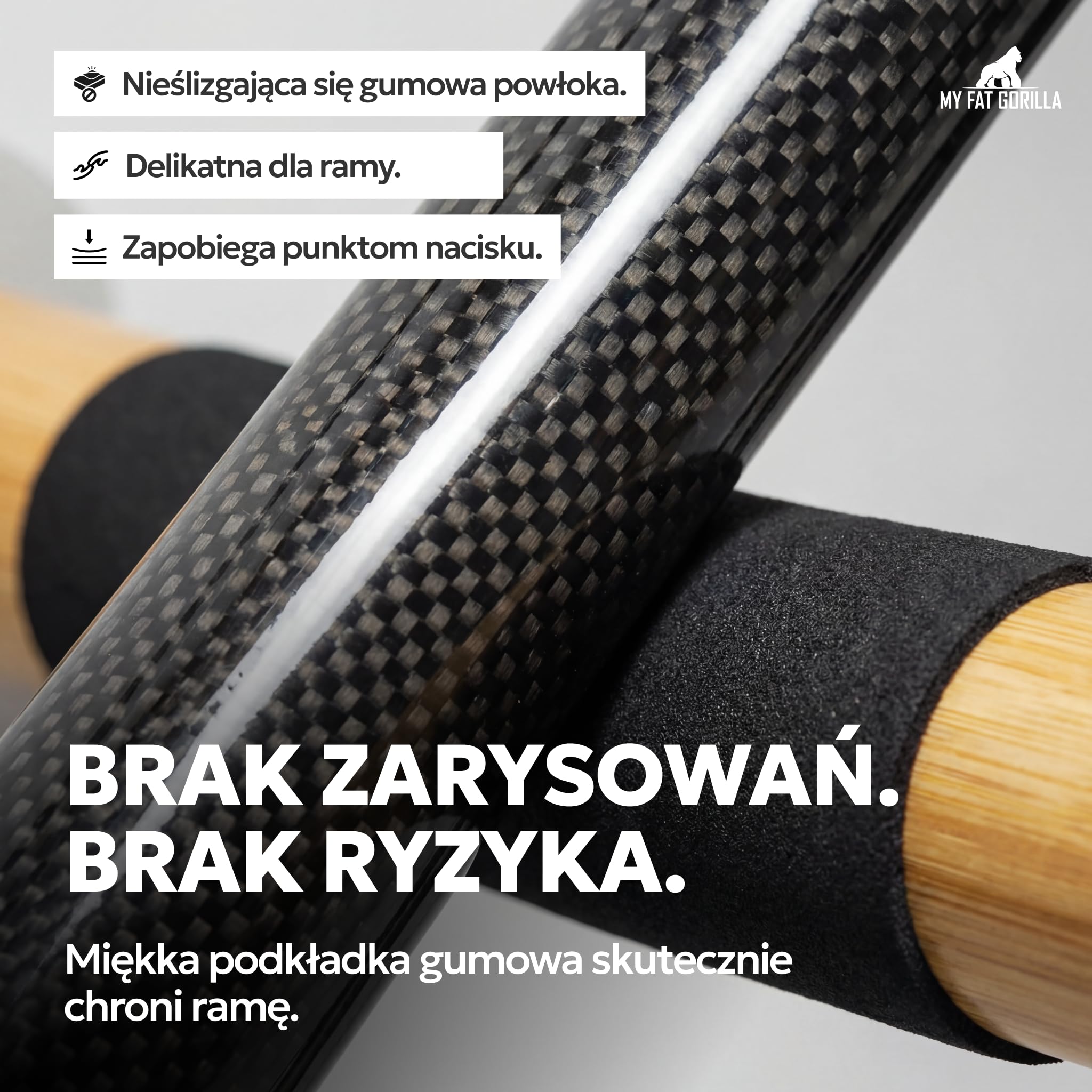 Wieszak Rowerowy z Półką na Kask - Uchwyt Ścienny na Rower Bambus | BAM BOO BOX Uchwyt Ścienny na Rower z Półką na Kask – Miękka Ochrona Ramy Przed Zarysowaniami, udźwig do 15 kg