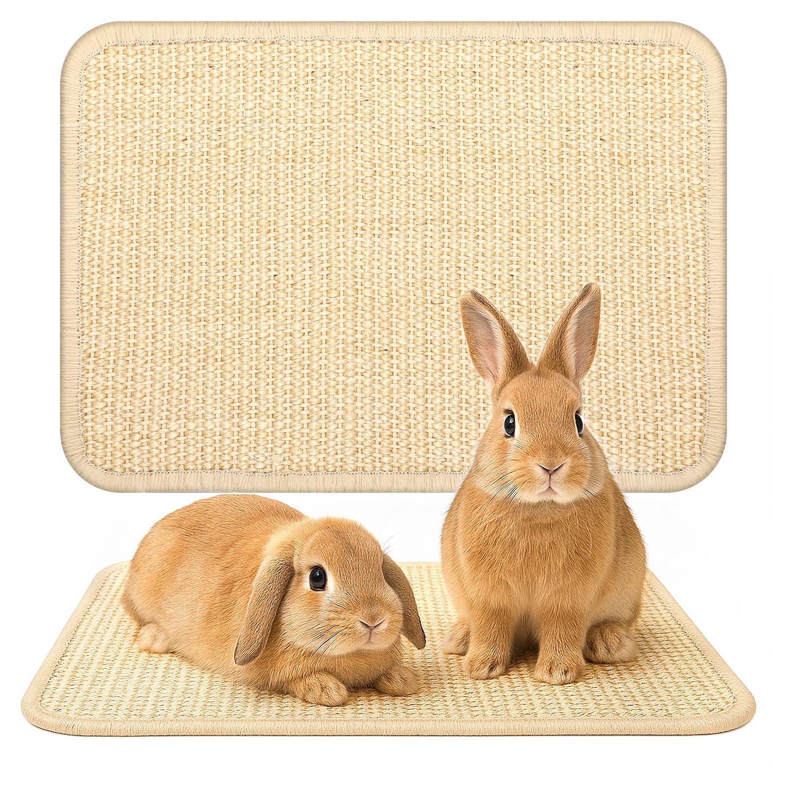 Tapis à gratter sisal lapin PETKNOWS lime les griffes et protège vos meubles
