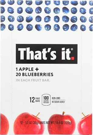 Thats it, Apple + Blueberry Fruit Bar, 1.2 Ounce, 12 Pack