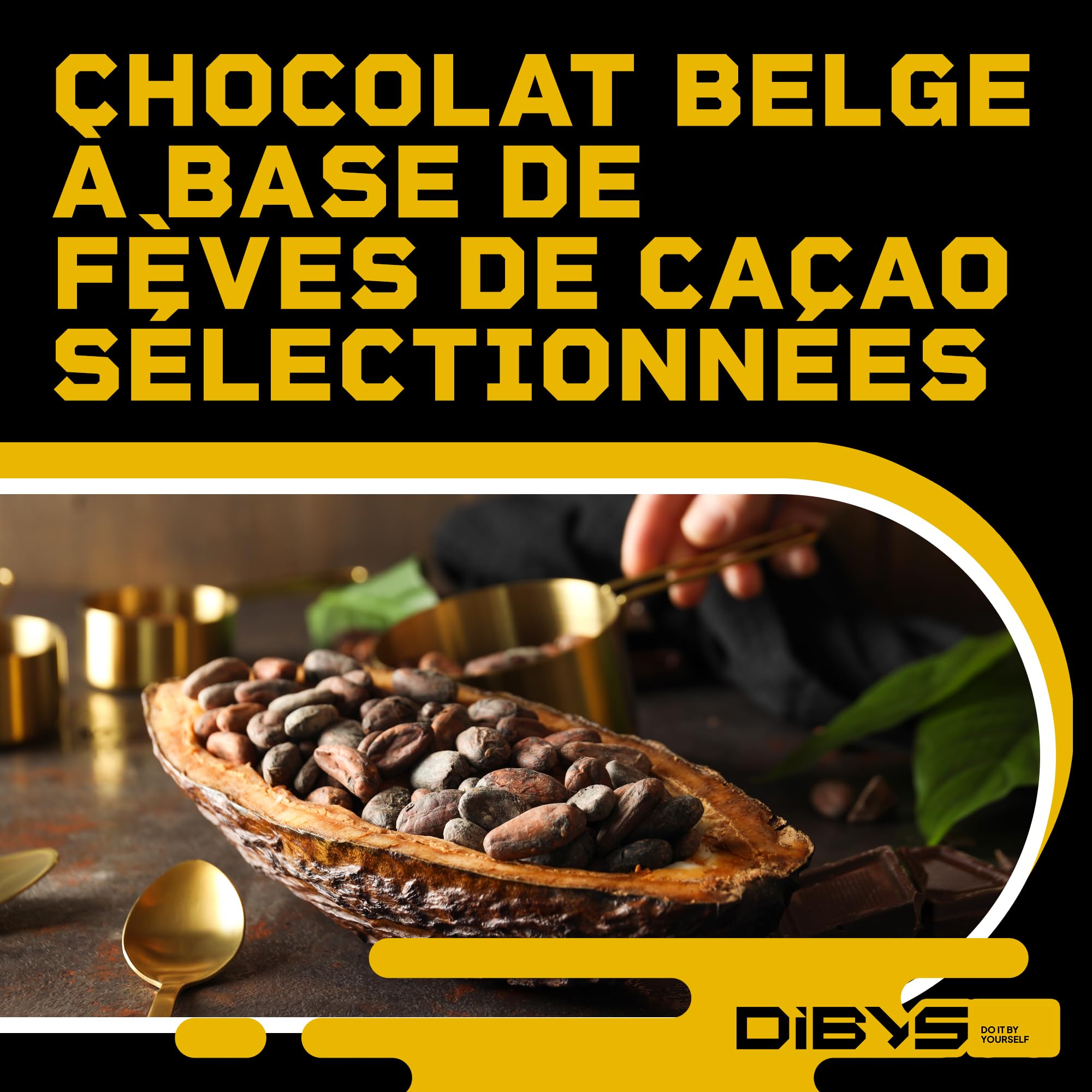 DIBYS Pépites de chocolat au lait 900 g | Chocolat belge pour fontaine à chocolat, fondue et couverture | Gouttes de chocolat idéales pour fondre | Pastilles dans une élégante boîte cadeau