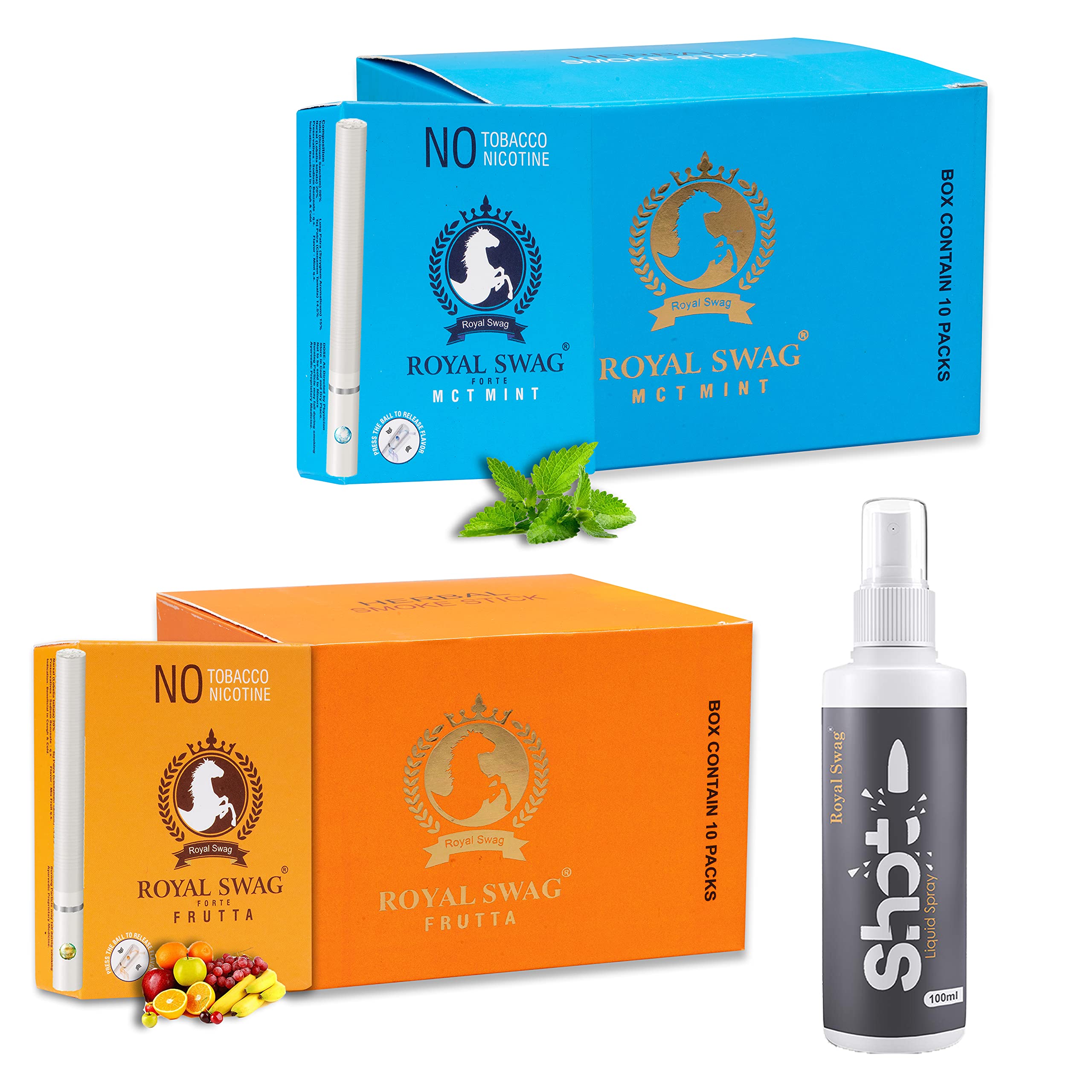 ROYAL SWAG Ayurvedic & Herbal Cigarette, Combo Pack of Mint and Frutta Flavour (200 Stick Each) With Nicotine Free & Tobacco Free Cigarettes With Shot Helps in Quit Smoking - (400 Sticks+Shot 100 ML) (B09HHFS42H) Amazon Price History, Amazon Price Tracker