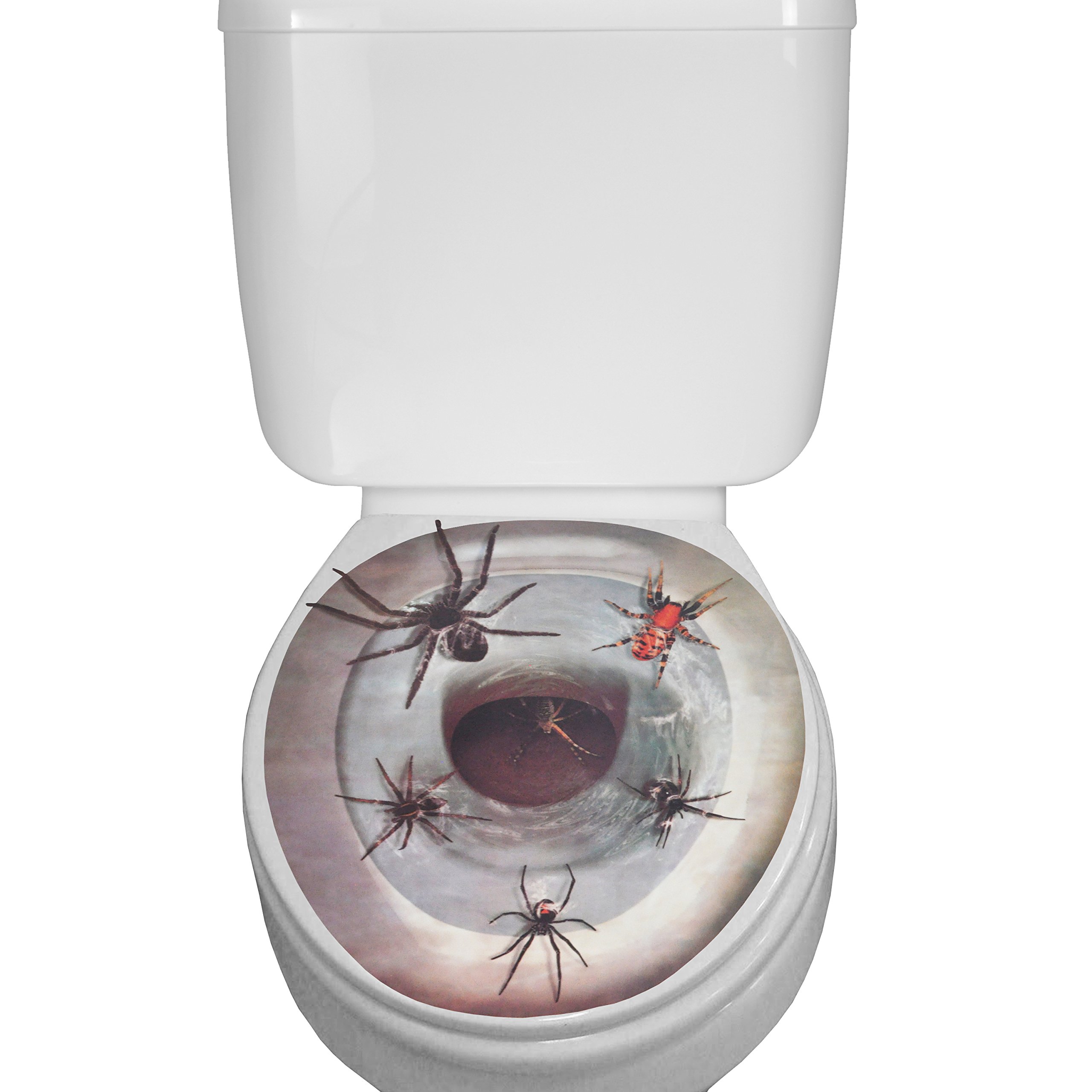 Komonee Spiders Halloween Toilet Seat Vinyl Sticker Decoration Bathroom Cover Scary Fancy Dress Horror Party