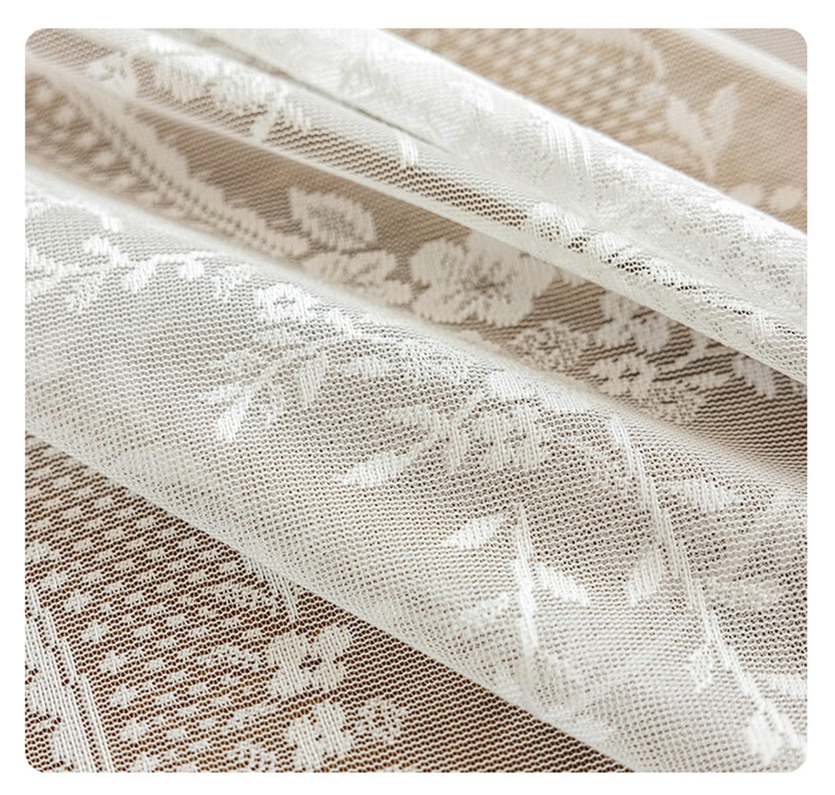 Gualiy Nappe Rectangulaire en Tissu, Nappe Table 150 x 300 Nappe Anti Taches Polyester Jacquard Fleur Dentelle Creuse Nappe pour Table de Cuisine, Blanc
