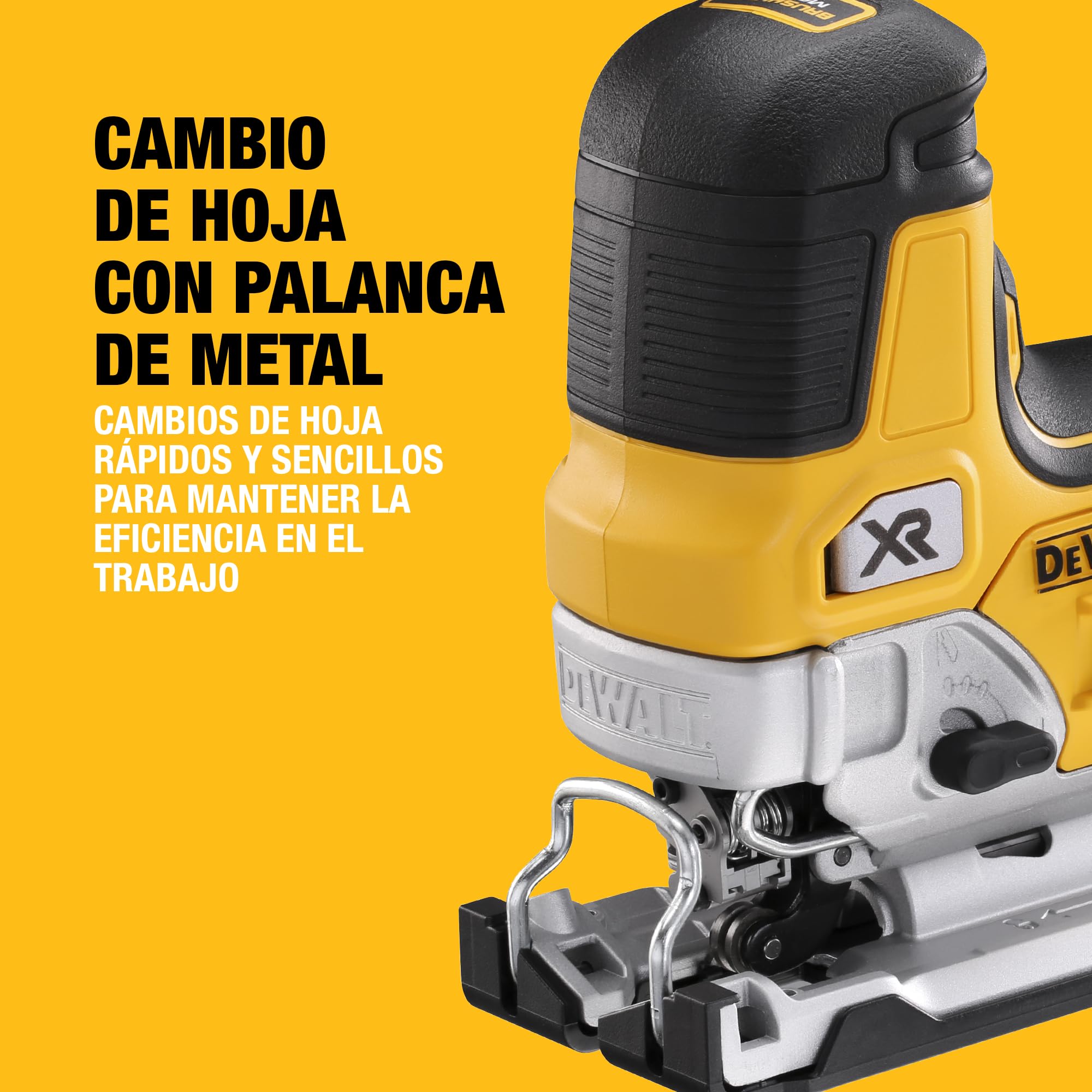DEWALT Sierra caladora Motor Brushless 18 V XR con empuñadura, solo herramienta, DCS335N-XJ