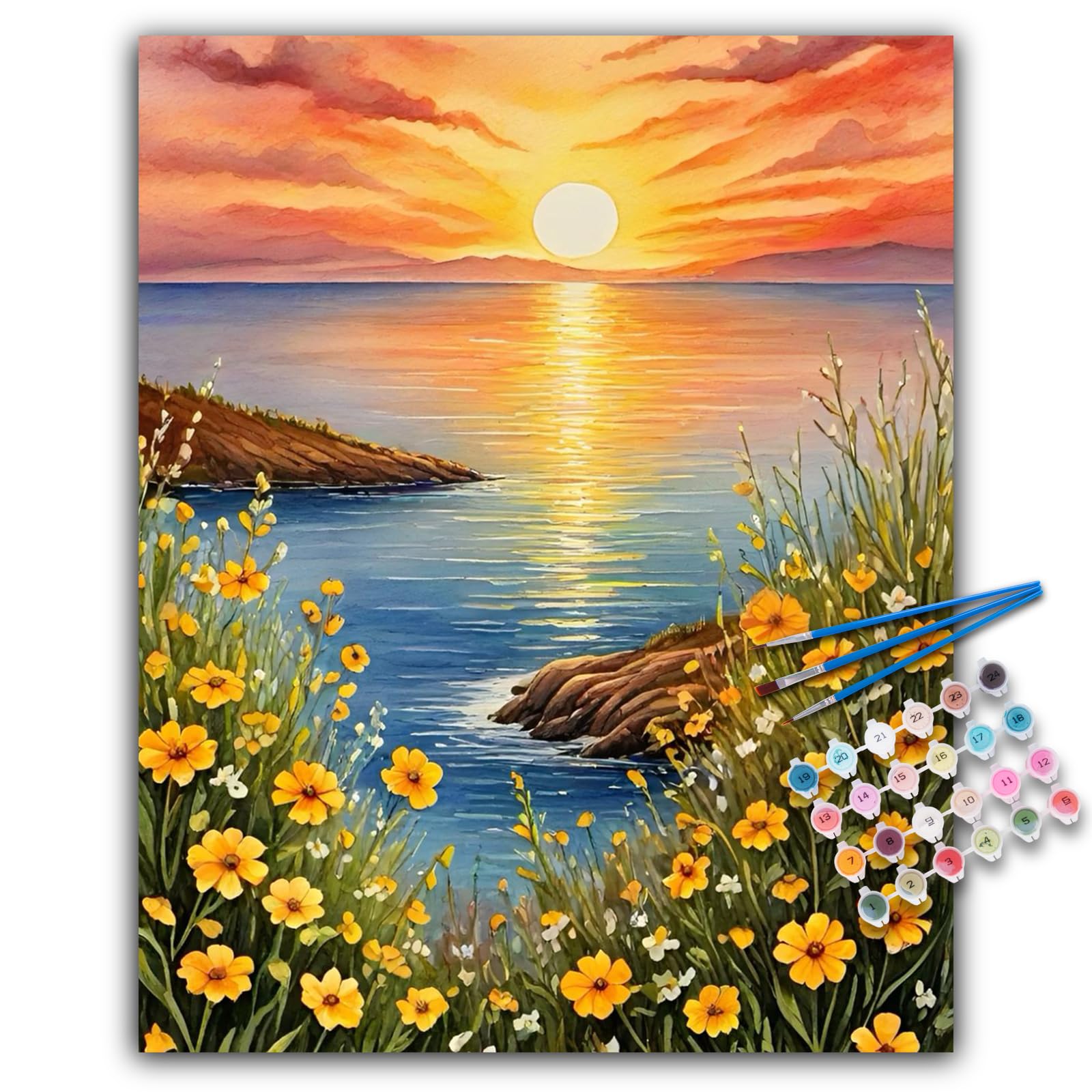 Amazon.com: Offito Paint by Numbers Kit for Adults- Lakeside Adult ...
