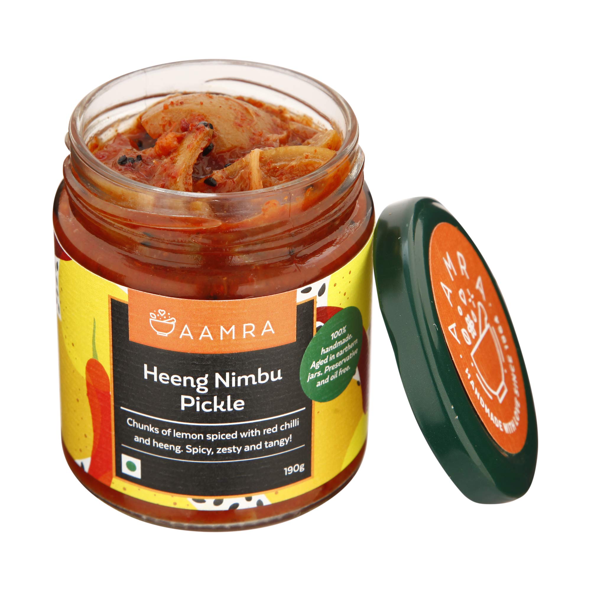 Aamra Homemade Traditional Heeng Nimbu Pickle, No preservatives, Oil Free 190gm 1