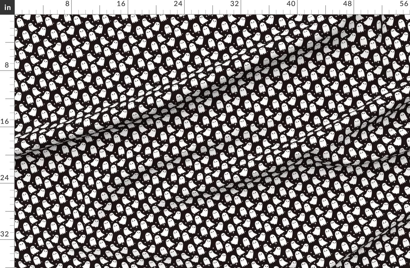 Spoonflower Fabric - Halloween Cute Ghost Kids Fall Costume Zombie Printed on Organic Cotton Sateen Fabric by The Yard - Sewing Quilting Apparel Home Decor