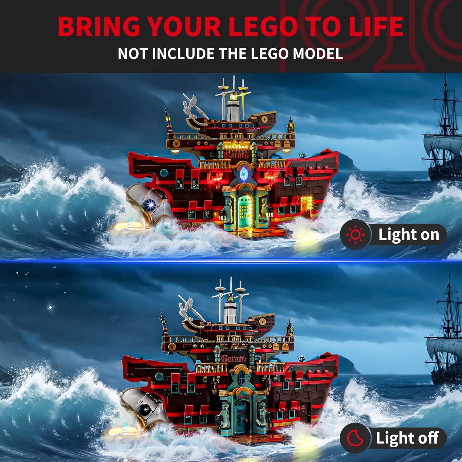 BRIKSMAX 2.0 Light Kit Compatible with Lego ONE Piece The Baratie Floating Restaurant 75640 Building Sets- LED Lighting Kits (Accessories Only), Cable-Hiding Tech for Display, Gifts & Collectors