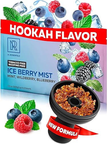 Miniatura 42 de Sabor a cachimba Blueberry Mint Herbal Blue Mist - 2.8 onzas - 2.82 oz de cachimba shisha sin tabaco melaza cachimba tabaco y nicotina Shisha sin