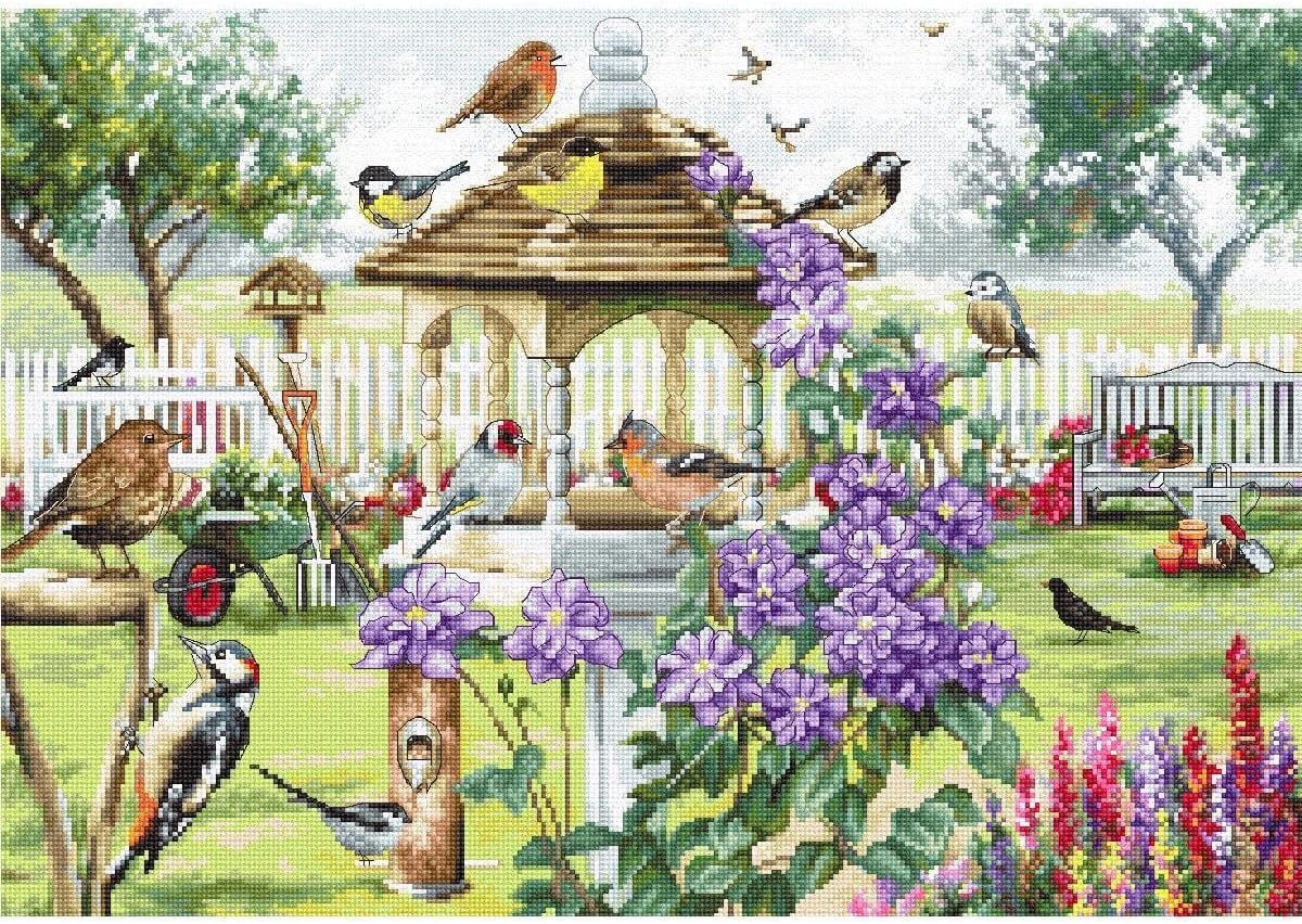 Counted Cross Stitch Kit Bird table Leti944
