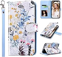 Vista 25 de ULAK Compatible con iPhone 12 Pro Max Funda Cartera con Portarjetas, Funda de Cuero PU con Soporte Plegable Ranuras para Tarjetas Correa de Muñeca