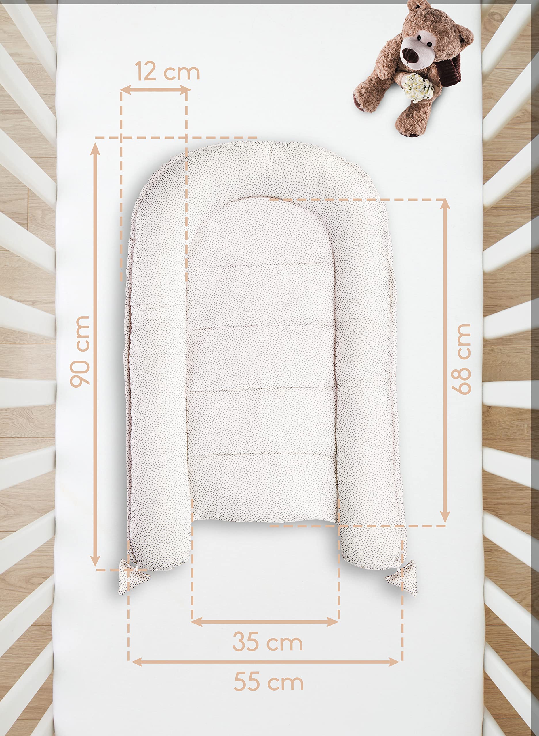 PIMKO Nid De Bébé 2 Côtés En Minky, Douillet, Cocon Pour Nourrissons Et