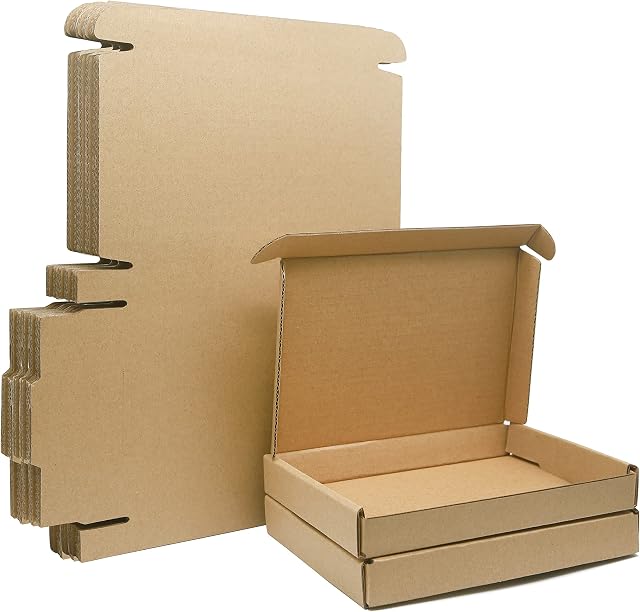 Corrugated Cardboard Shipping Boxes, 15x10x2cm Royal Mail Letter PIP Boxes, Packaging Mailing Boxes for Business, Posting, Storing or Gift(Pack of 25)