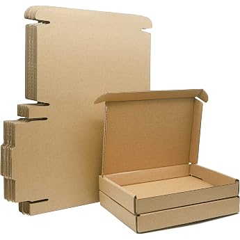 Small Shipping Boxes 15 x 10 x 2 cm Mini Large Letter Boxes for Postal Mailing Shipping Bags Goods Shipment Brown Packaging Boxes for Business Storage or Gift Box Corrugated Cardboard Pack of 10