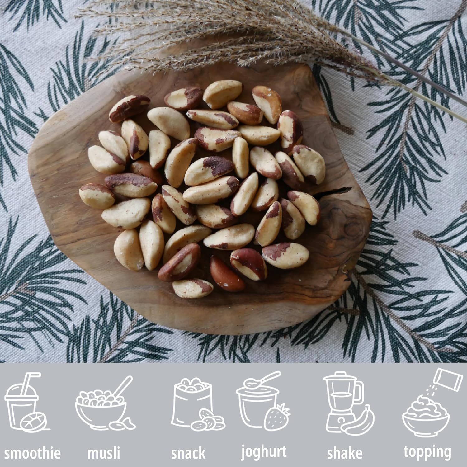 HiFood Noix du Brésil 1000 g (1 kg), noix entières, format extra-grand, naturellement riches en sélénium, véganes et adaptées au régime Keto, qualité naturelle