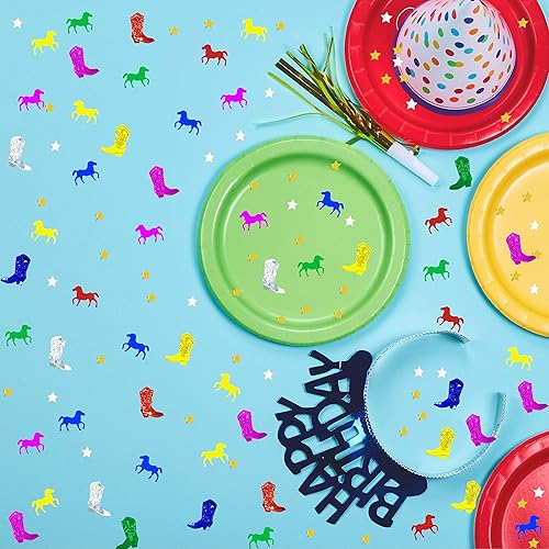 Miniatura 5 de Decoración de fiesta, confeti de vaquero del oeste, botas de caballo de Patricio para niños, cumpleaños, bodas, baby shower, decoración de confeti