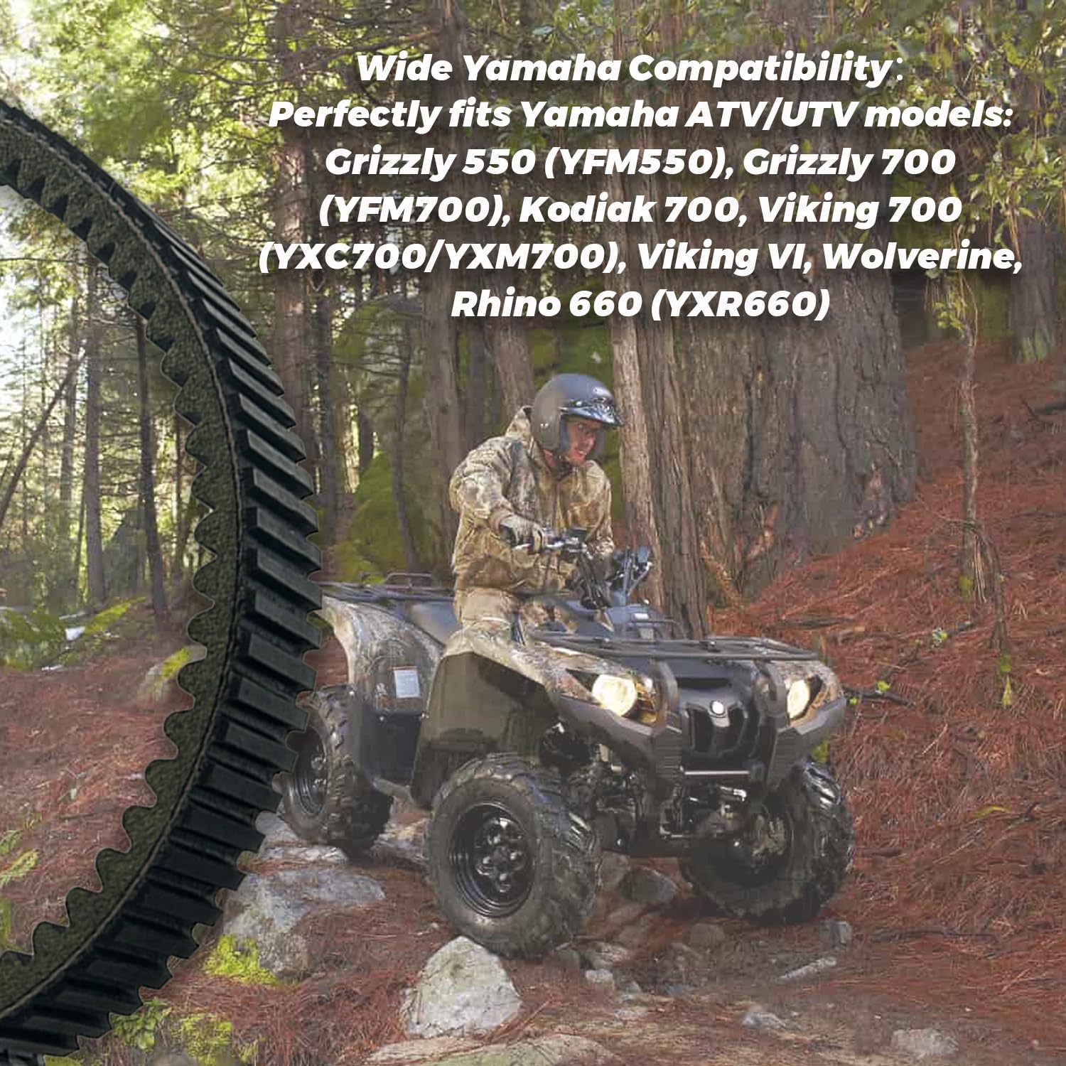 LOONGPART Drive Belt 28P-17641-00-00 Compatible with Yamaha Grizzly 550 700 Kodiak 700 Viking 700 Wolverine Replace 2MB-E7641-00-00 1XD-17641-00-00