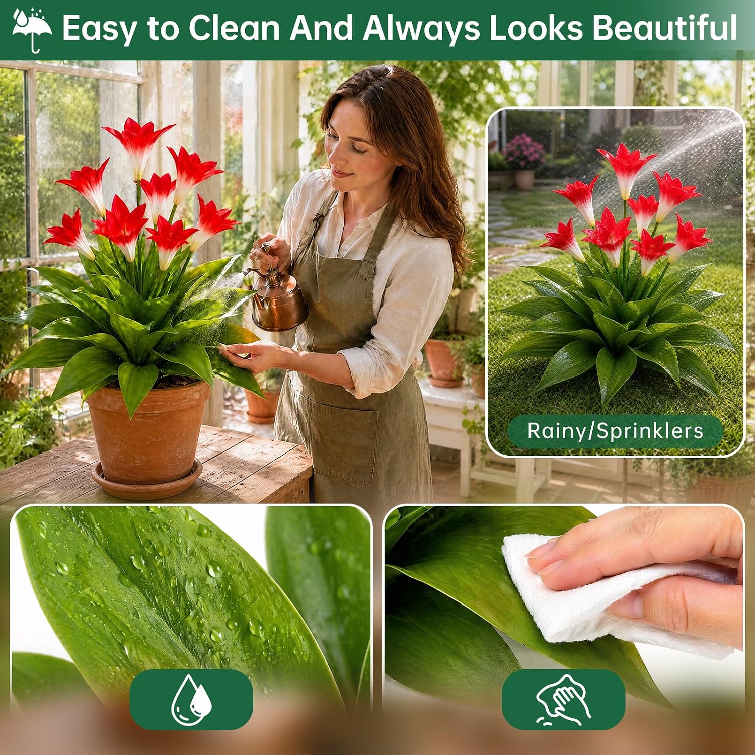 TOMBABY Artificial Agave Plants Outdoor 27.5 Inch, Large UV Resistant Realistic Fake Agave Succulent with Ground Stakes, Faux Agave Plant for Garden Patio Porch Front Yard Indoor Home Decor