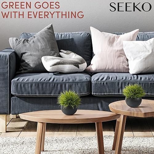 Miniatura 3 de SEEKO Succulents Paquete de 2 plantas artificiales para interiores, plantas sintéticas, accesorios para estantes, hogar, oficina, escritorio y