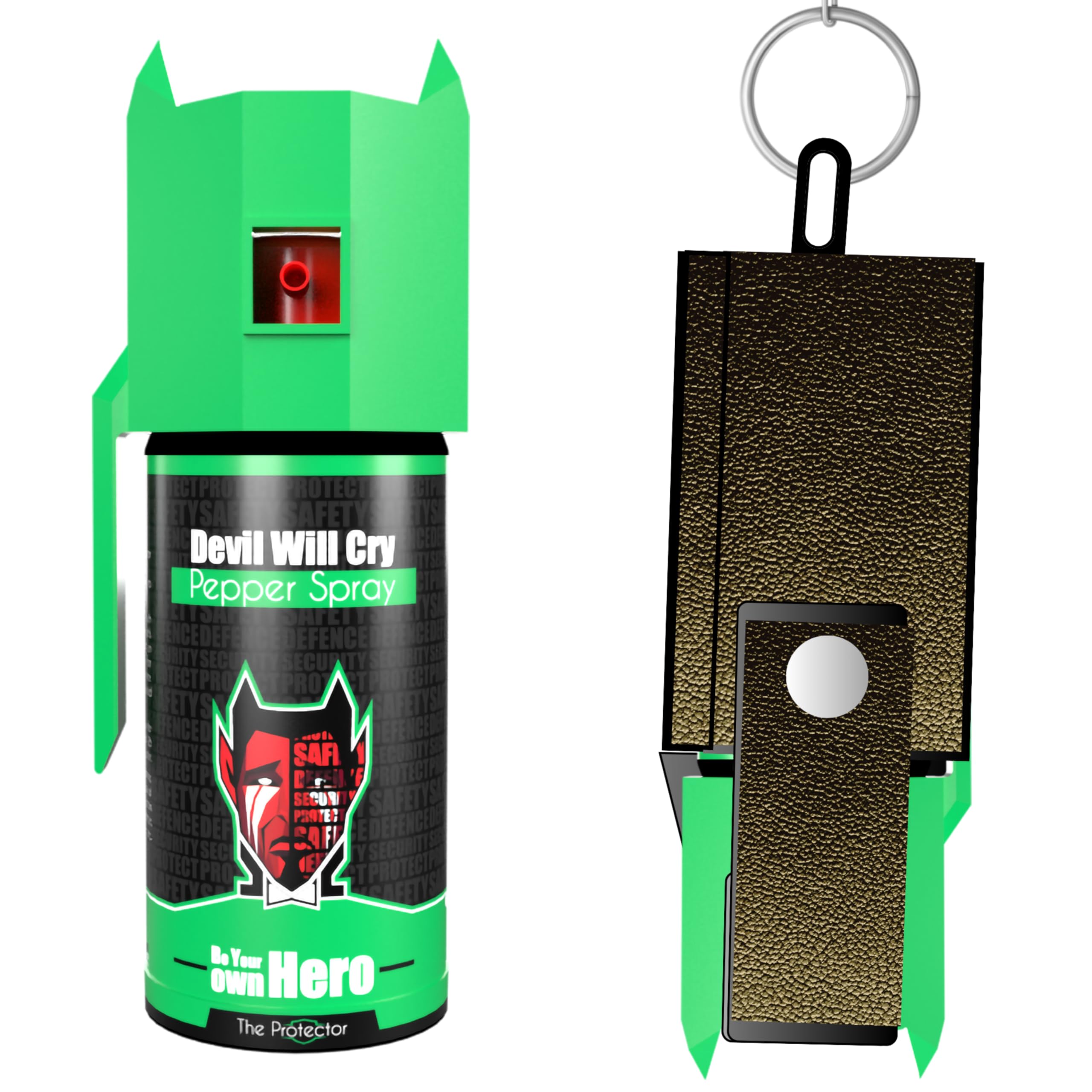 DEVIL Will Cry Holster Keychain Self Defence Safety Peppar Spray for Girls, Women, Men