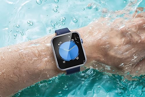 Miniatura 9 de Misxi Paquete de 2 - Funda rígida impermeable con vidrio templado compatible con Apple Watch Series 6, SE, Series 5, Series 4 de 44 mm, funda