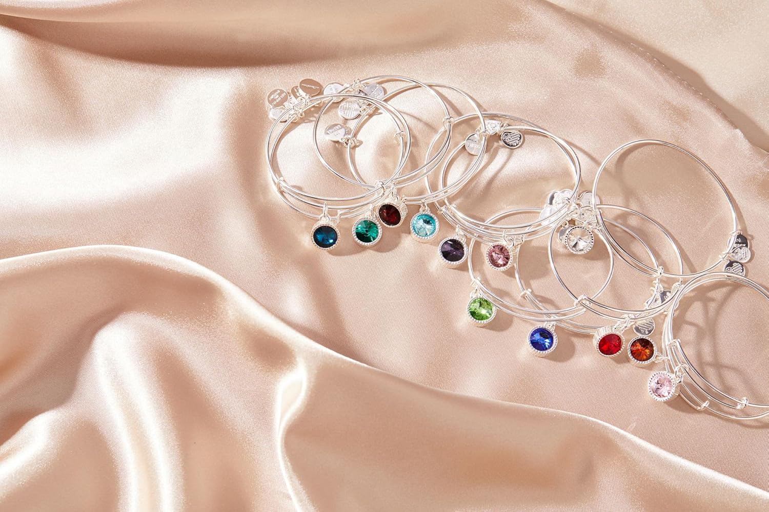 Alex and Ani Birthstones Expandable Bangle for Women, Birthday Crystal Charms, Shiny Finish, 2 to 3.5 in - Image 6