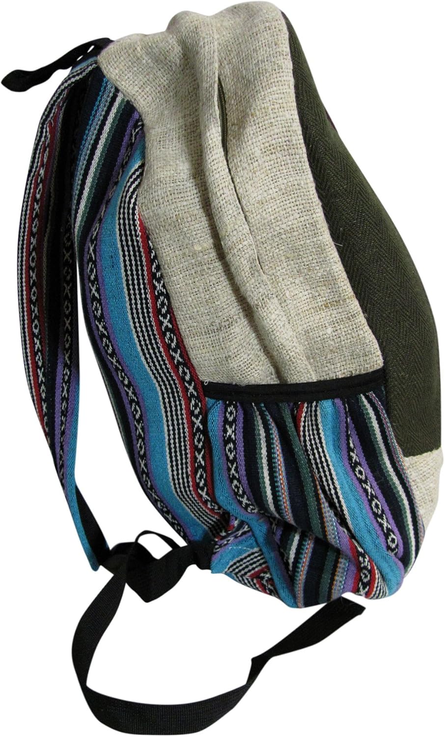 Heavy Duty Ethnic Handmade Multipocket Himalaya Pure Hemp Large Backpack No3