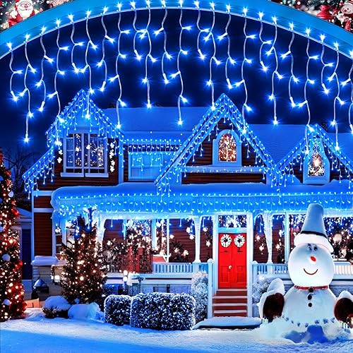Miniatura 15 de Luces de Navidad de 159 pies para exteriores, 1458 LED impermeables, luces de Navidad para exteriores con enchufe, temporizador y memoria, 8 modos