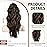 FLUFYMOOZ Ponytail Extension, 18 Inch Claw Clip Ponytail Extension, Wavy Curly Claw Clip in Ponytail Hair Extensions, Natural Fake Ponytail Synthetic Hairpiece for Women (Chocolate Brown with Blonde Highlights)
