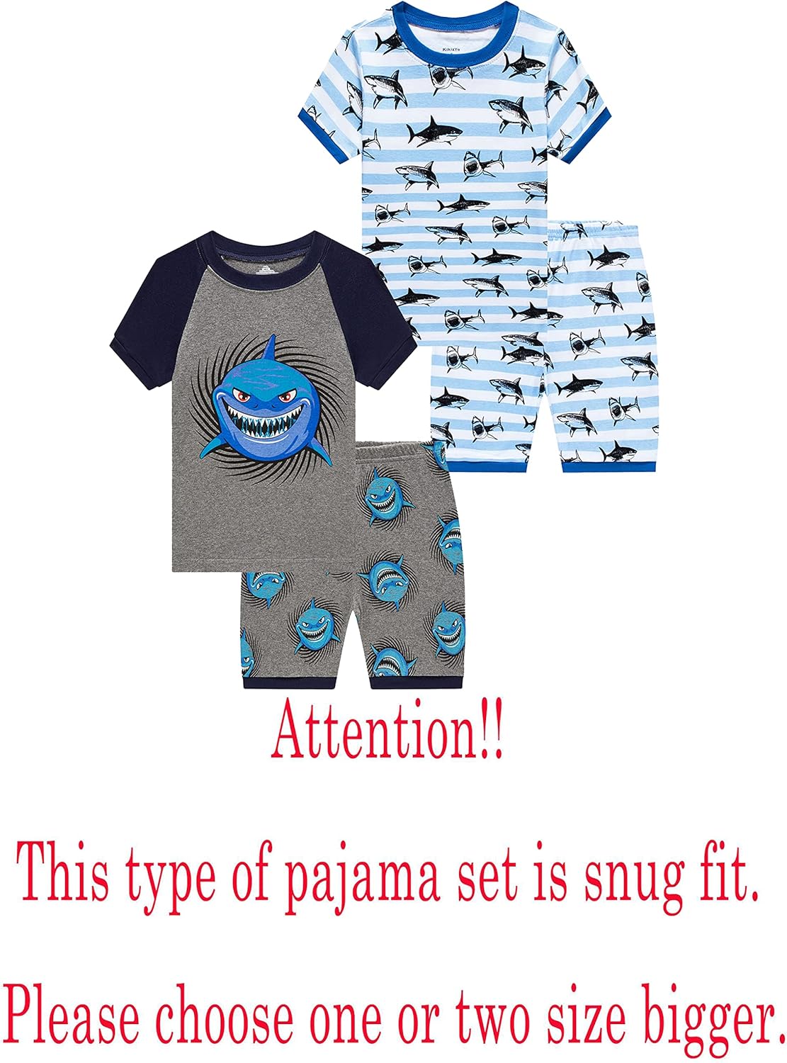 KikizYe Boys Short Sleeve Pajamas Kids Summer Pjs Children Pajamas - Image 2