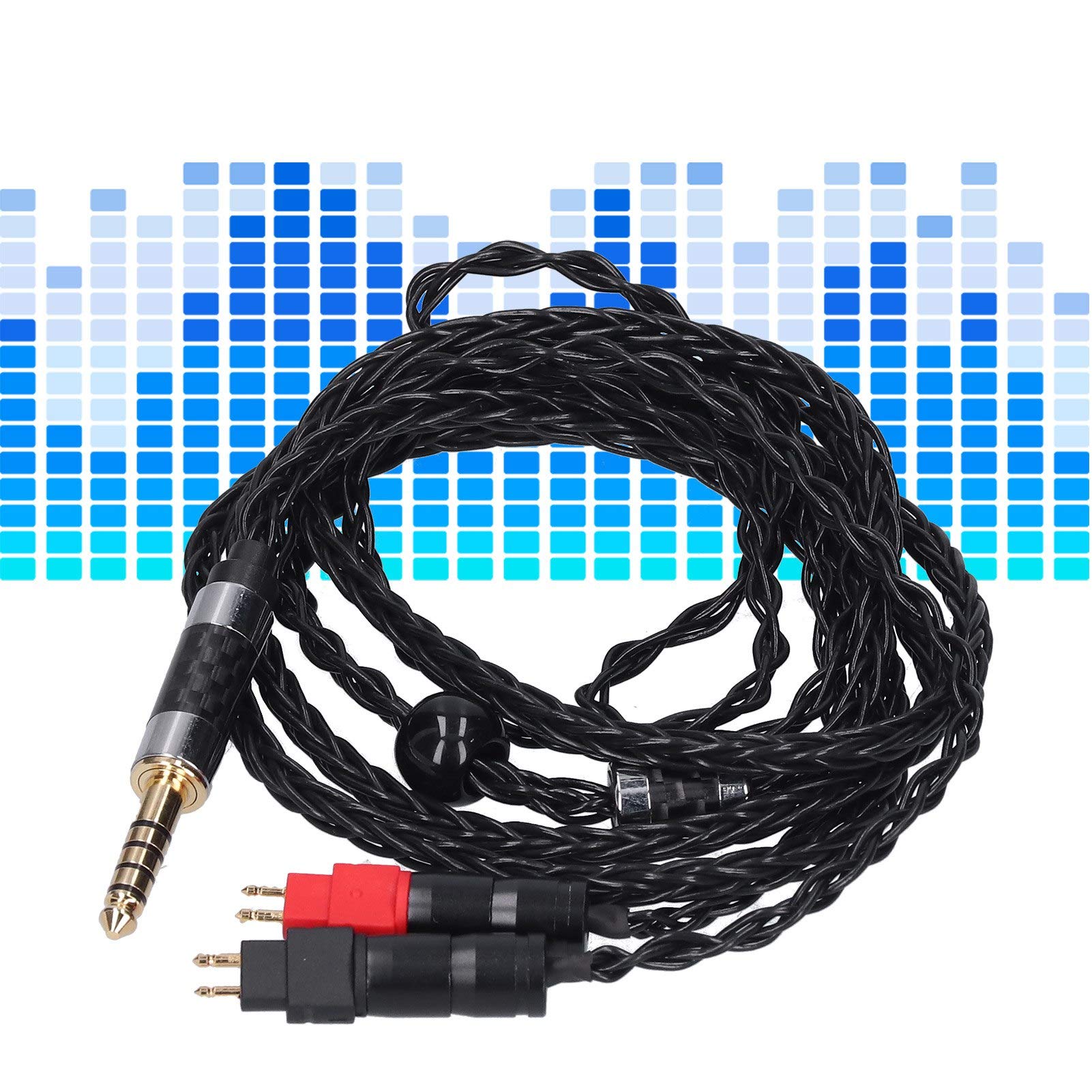 Cavo Bilanciato ASHATA Per Cuffie HD600/HD580 – 8 Core OCC Placcato Argento, Connettore 4.4mm, Lunghezza 1.2m