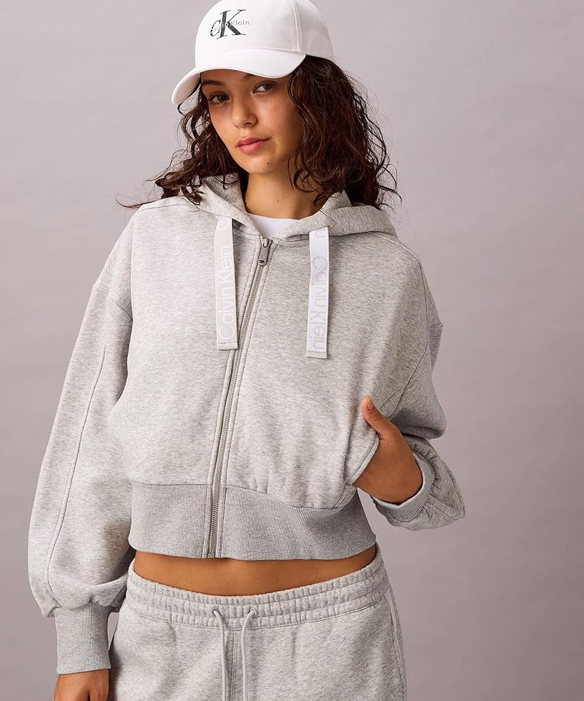 カルバン・クライン フルジップスウェットパーカー ショート丈 フル ジップ スウェット パーカー（パーカー）｜Calvin Klein