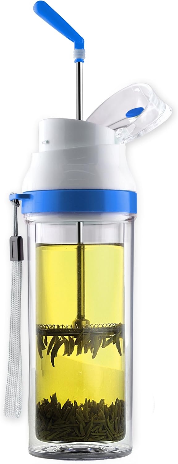 Asobu The Modern Tea and French Coffee Press Mug, Blue