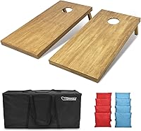 Vista 90 de GoSports 4 ft x 2 ft Regulation Size Wooden Cornhole Boards Set with Light Brown Finish - Includes Carrying Case and Bean Bags