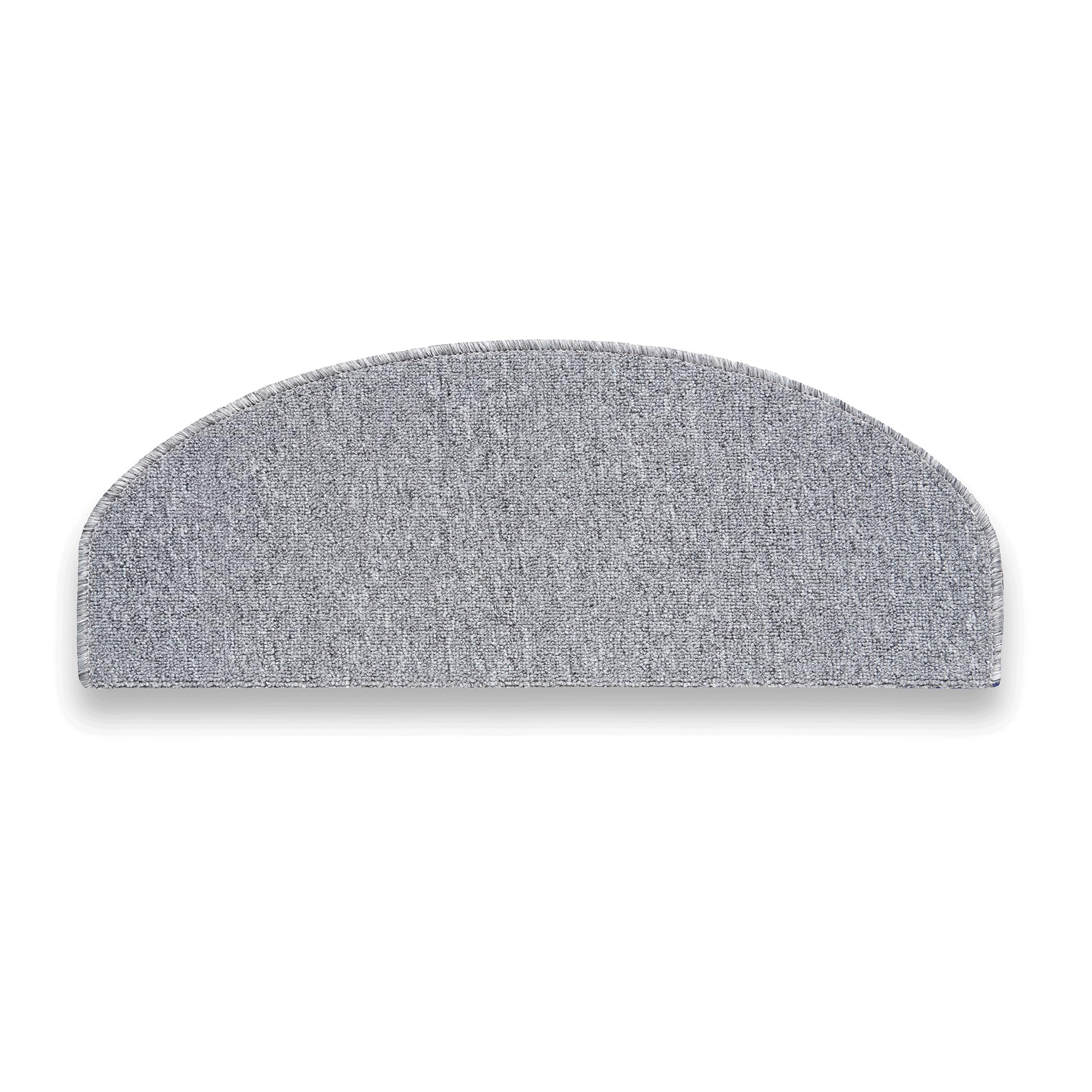 Brielle Rutschfeste Stufenmatten 65x24 x3,5 cm - Selbstklebende Teppich Treppenstufen - Pflegeleichte Halbrunde Treppen-Teppich - Gris – Halbrund- 20 DP Trittschalldämmung - 15 Stück