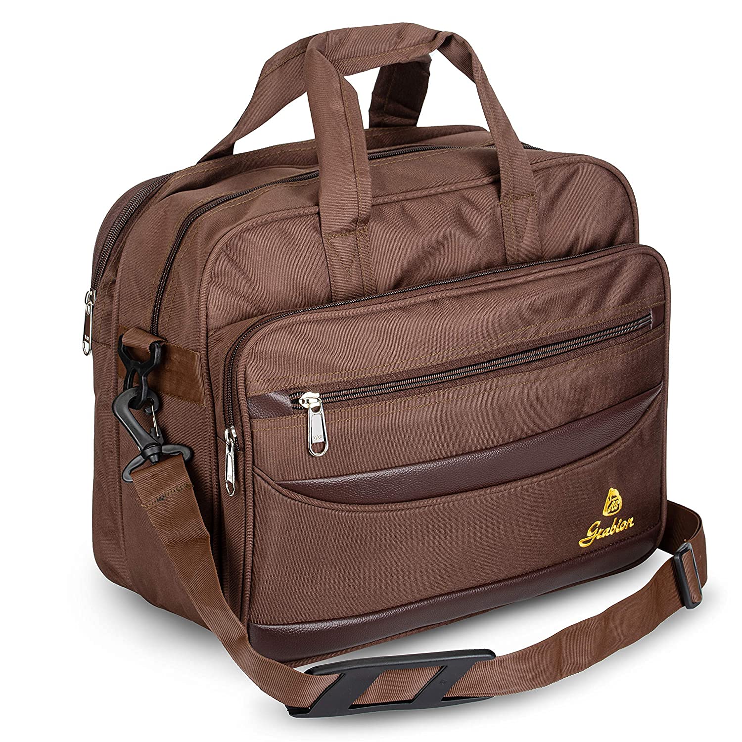 Men's Polyester Laptop Messenger Bag for Office/College (Brown)-image-15