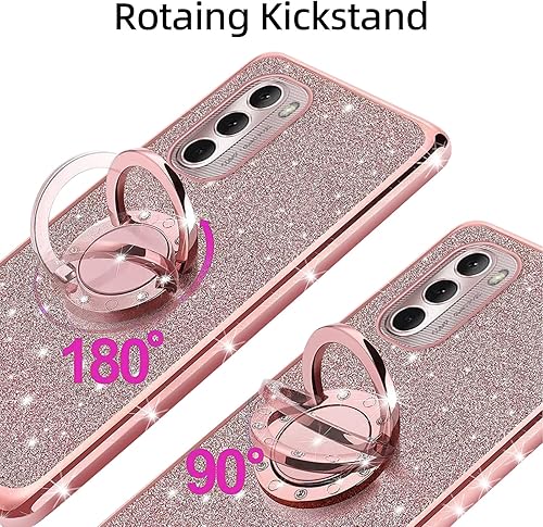 Miniatura 3 de KuDiNi Funda protectora para Moto G Stylus 2022 4G G Stylus 014oz para mujer con purpurina de cristal suave y transparente de lujo bonita funda